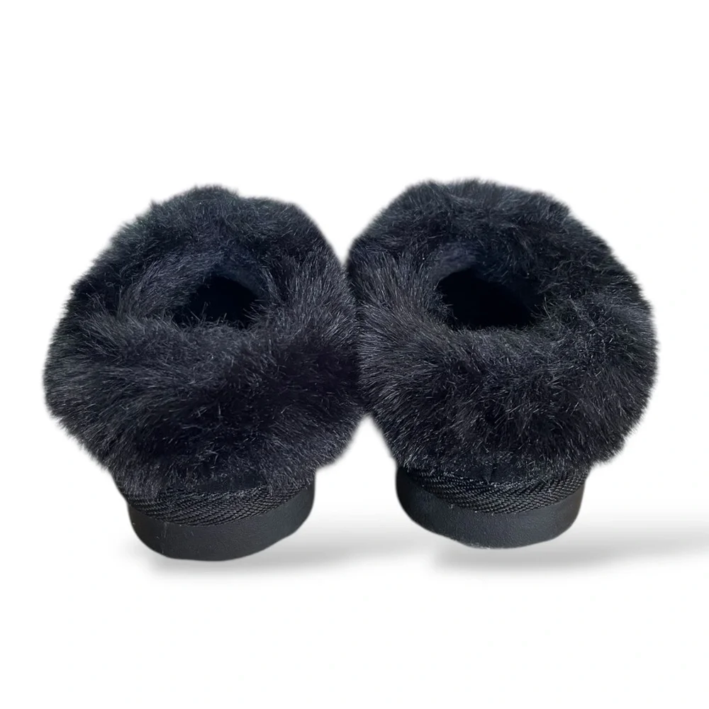 Target Cat & Jack Toddler Piper Faux Fur Cuff Scuff Slippers, 5